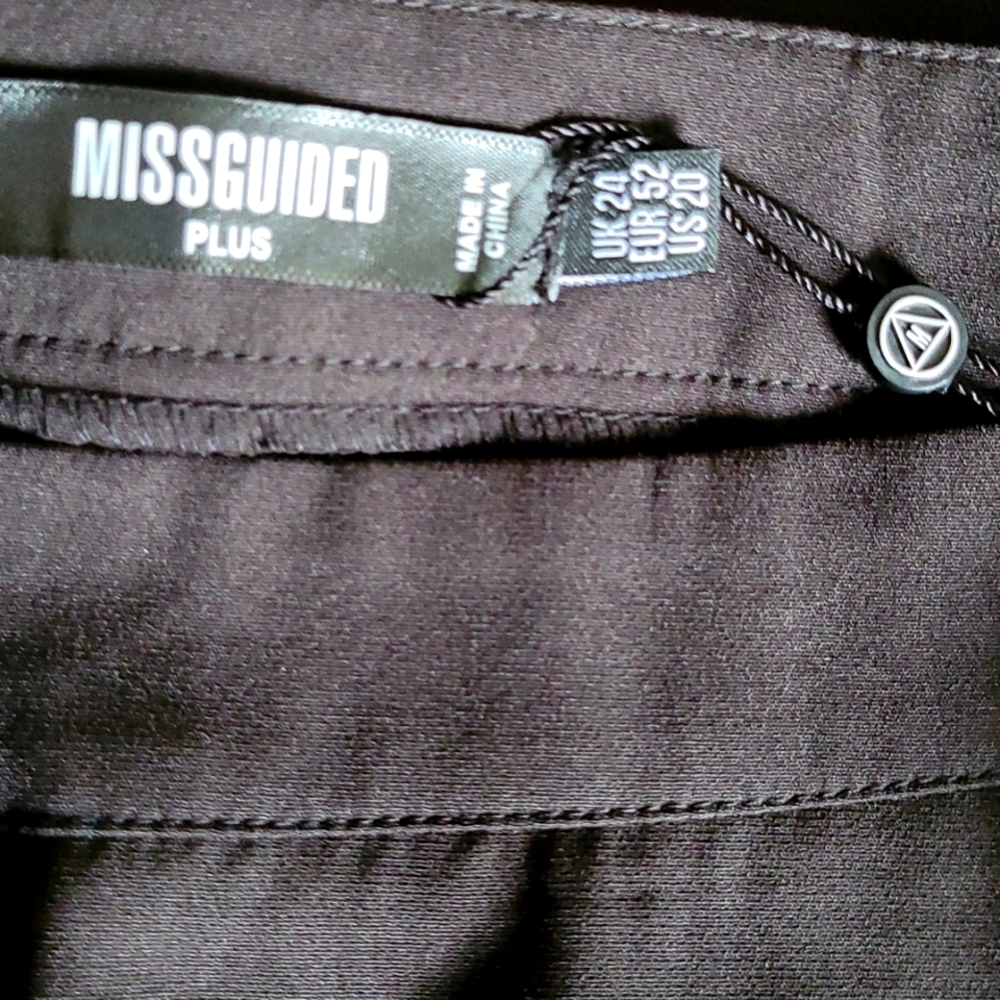 Missguided High Waisted Black Plus Size Light Weight Trousers